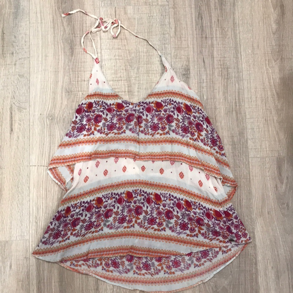 Jack’s surf Multi-colored floral print halter top